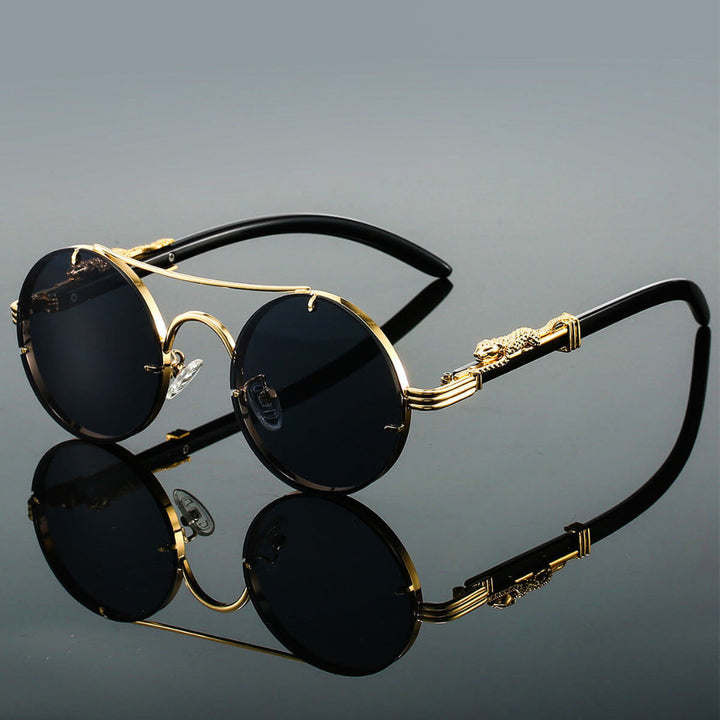 Stijlvolle ovaal montuur zonnebril in retro design, unisex. Essentiële mode accessoire voor vintage liefhebbers.