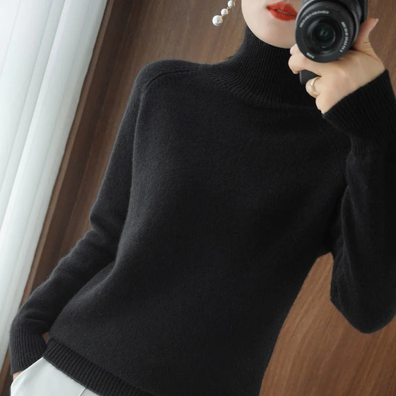 Warme en comfortabele dames coltrui, ideaal voor elegante winterkleding. Een veelzijdige modetrend.