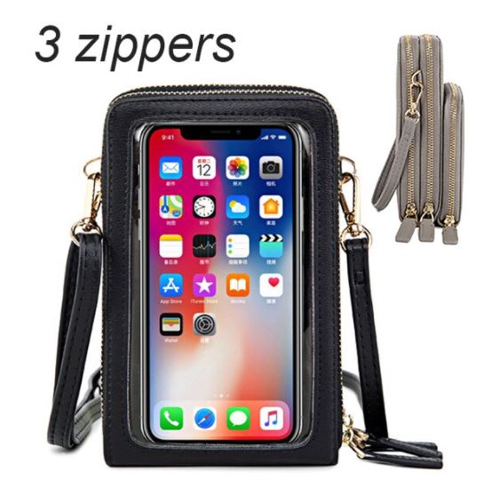 Handige dames crossbody telefoontas, ideaal voor smartphone met touchscreen en kleine essentials.