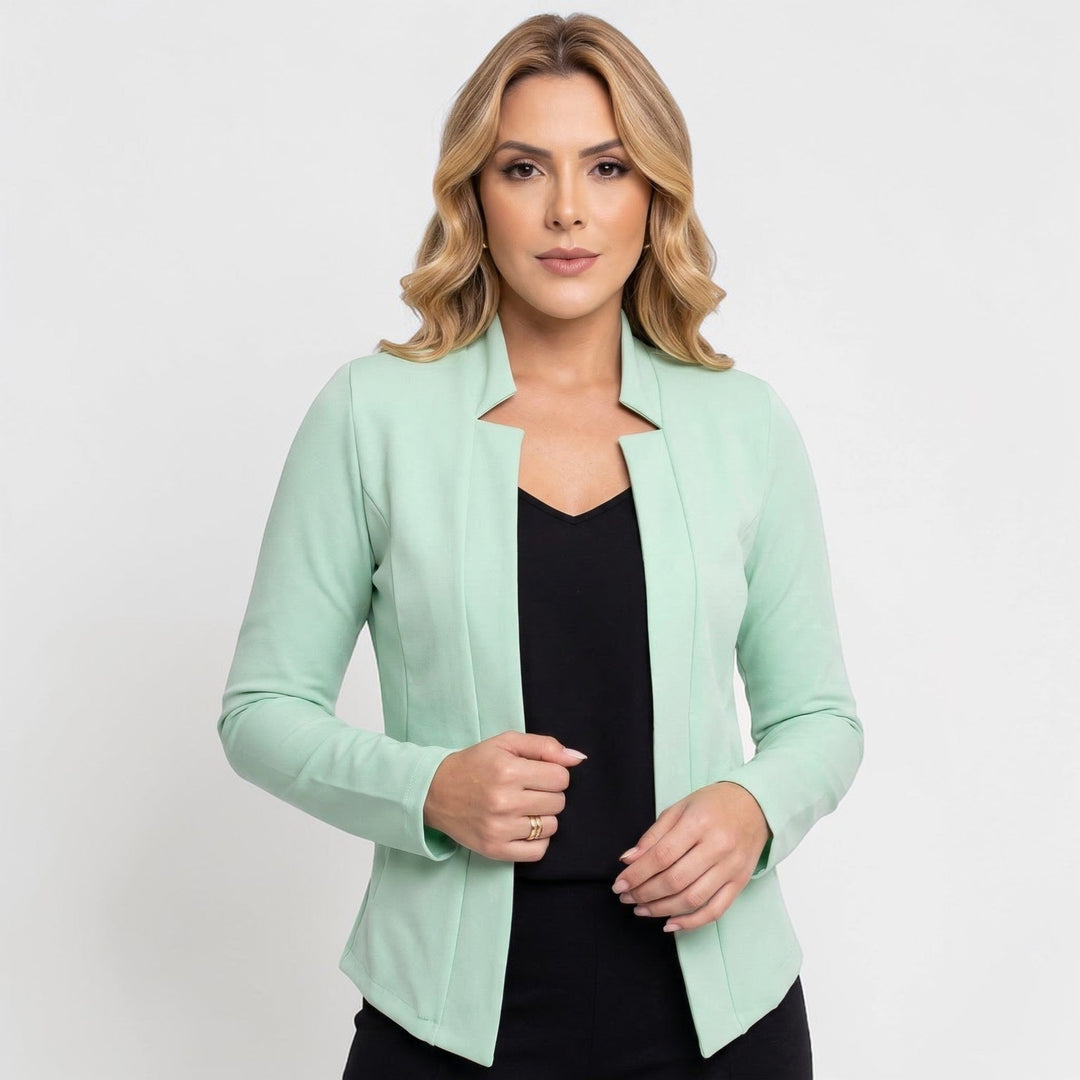 Frisse witte open dames blazer, stijlvol voor zowel zakelijk als casual.