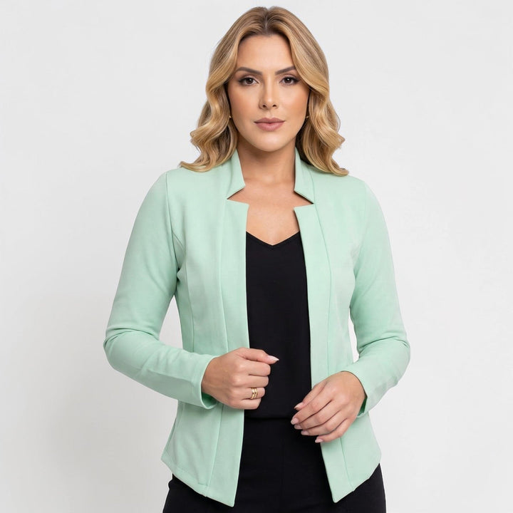 Frisse witte open dames blazer, stijlvol voor zowel zakelijk als casual.