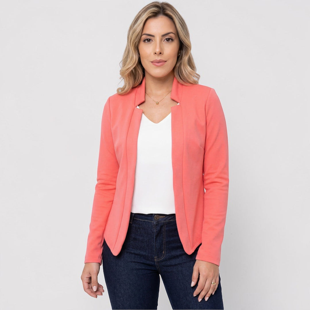 Open dames blazer met slanke pasvorm, ideaal voor een elegante uitstraling.