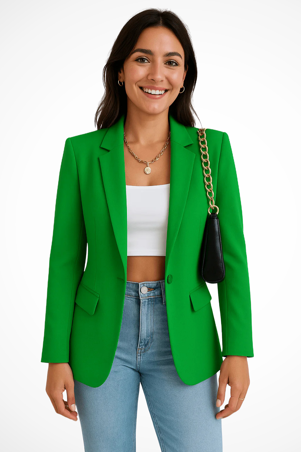 Modebewuste dames blazer, elegant en veelzijdig. Geschikt voor diverse gelegenheden, van casual tot formeel.