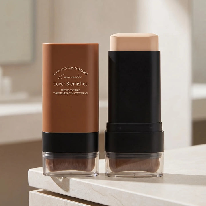 Dames 2-in-1 foundationstick voor vlekkeloze dekking en contouring. Hydraterende crème formule make-up.
