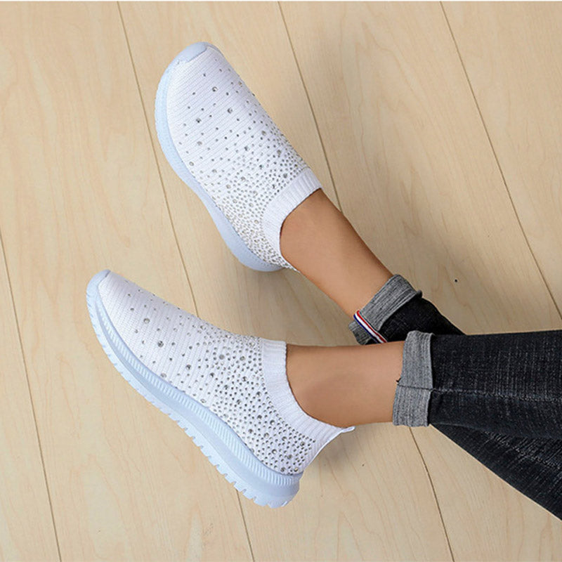 Casual dames bling sneakers, perfect voor een modieuze en comfortabele outfit.