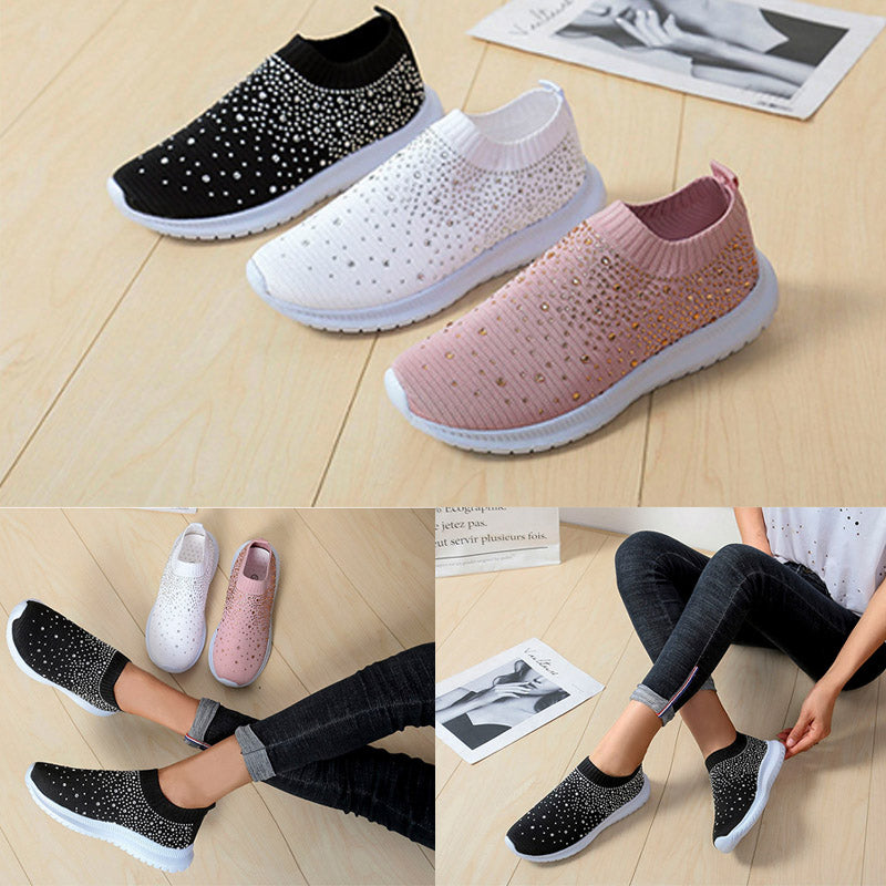 Dames bling sneakers, instapmodel, comfortabel en stijlvol voor modebewuste vrouwen.
