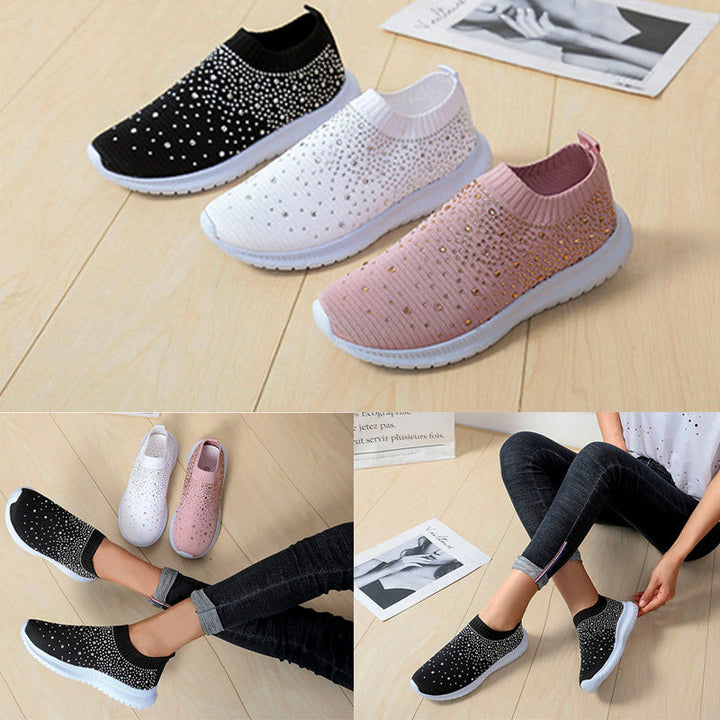 Dames bling sneakers, instapmodel, comfortabel en stijlvol voor modebewuste vrouwen.