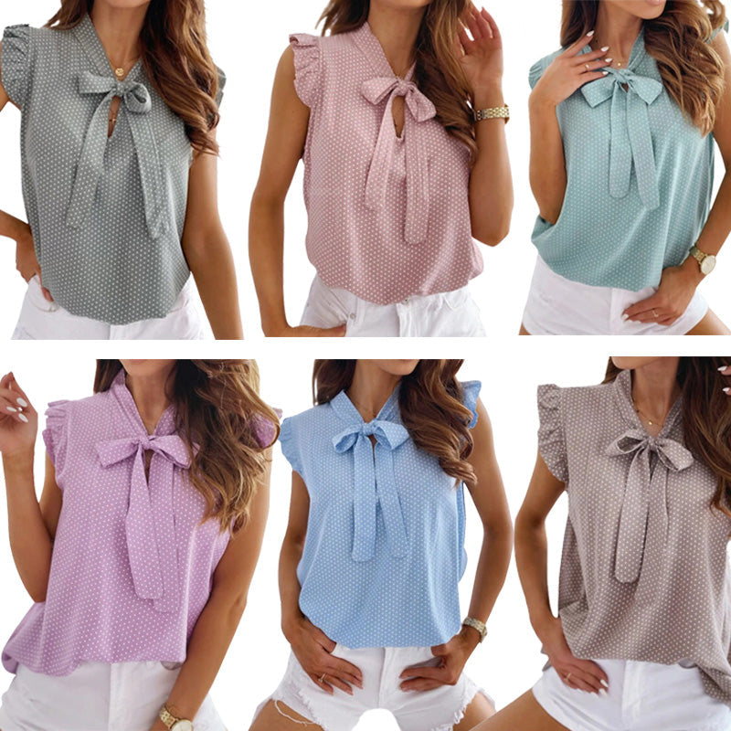 Trendy dames zomerblouse met vlindermouwen, elegant en comfortabel voor een casual look.