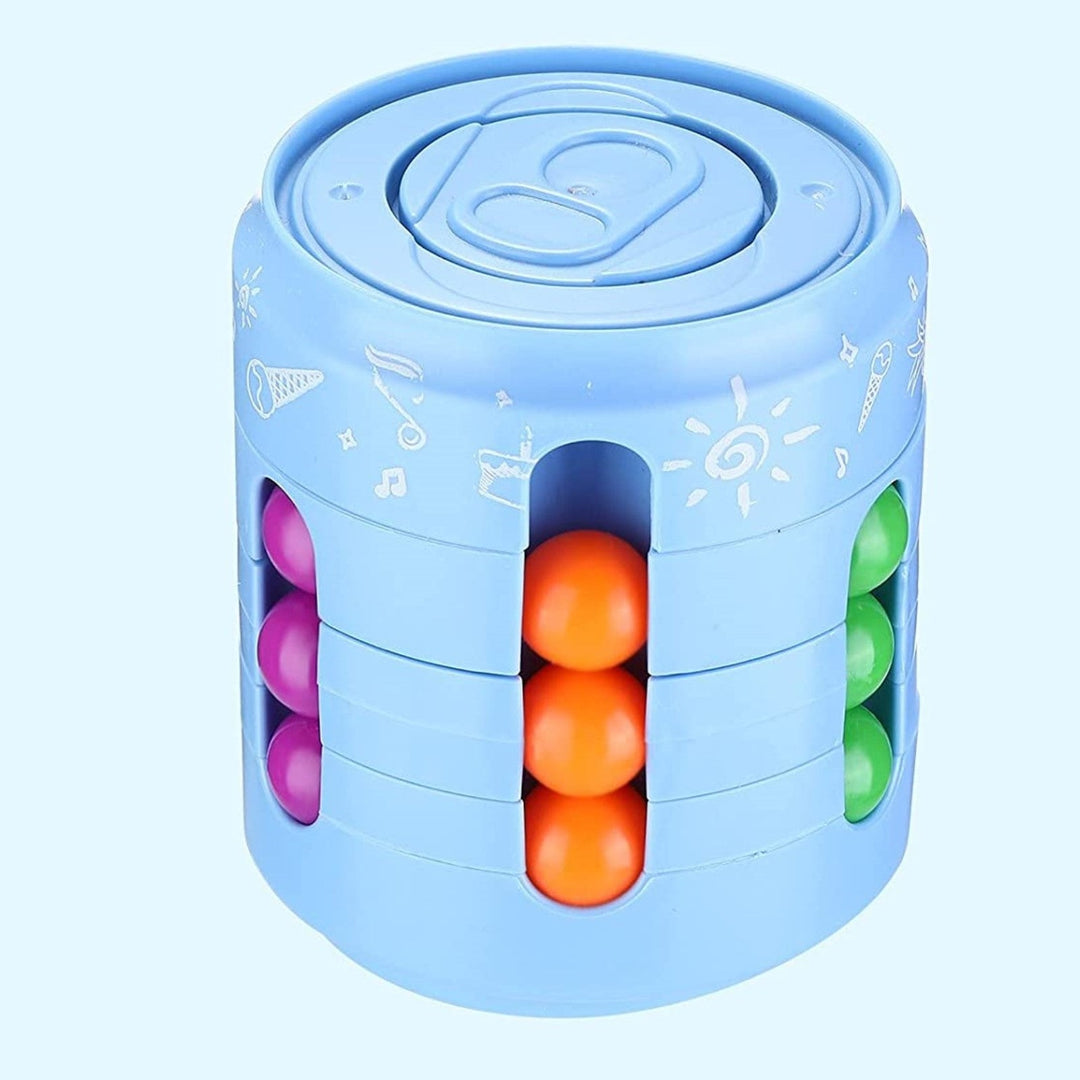 Fidget puzzel voor stressvermindering. Deze kleurrijke, draagbare puzzel in blik helpt ontspannen.