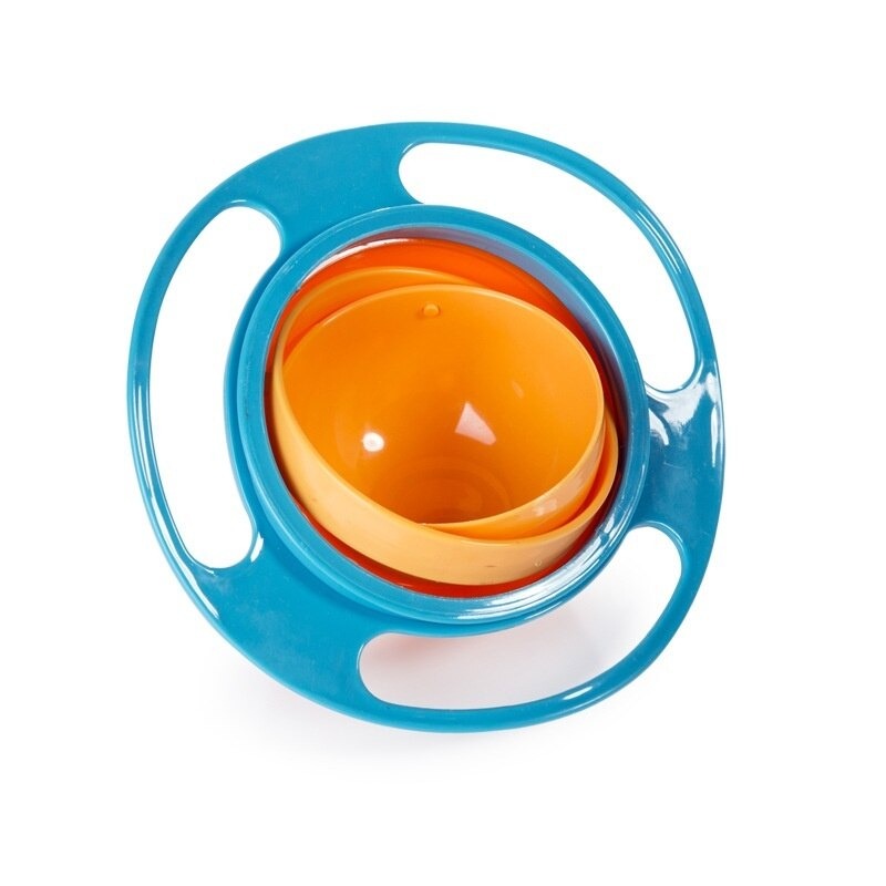 Ouder en baby genieten van stressvrije maaltijd met de innovatieve gyroscopische anti-mors babykom.