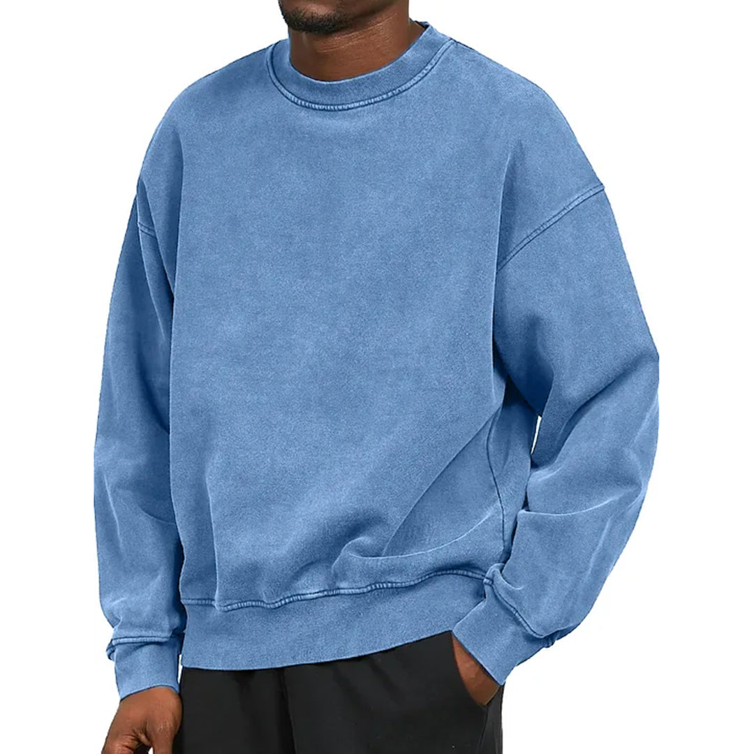 Comfortabele heren bovenkleding: casual washed sweater, ideaal voor elke dag mode.