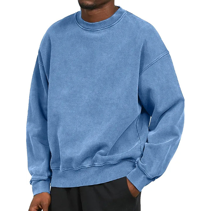 Comfortabele heren bovenkleding: casual washed sweater, ideaal voor elke dag mode.