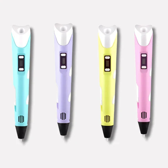 De 3D tekenpen extrudeert kleurrijk filament, transformeert ideeën in tastbare 3D objecten voor knutselen.