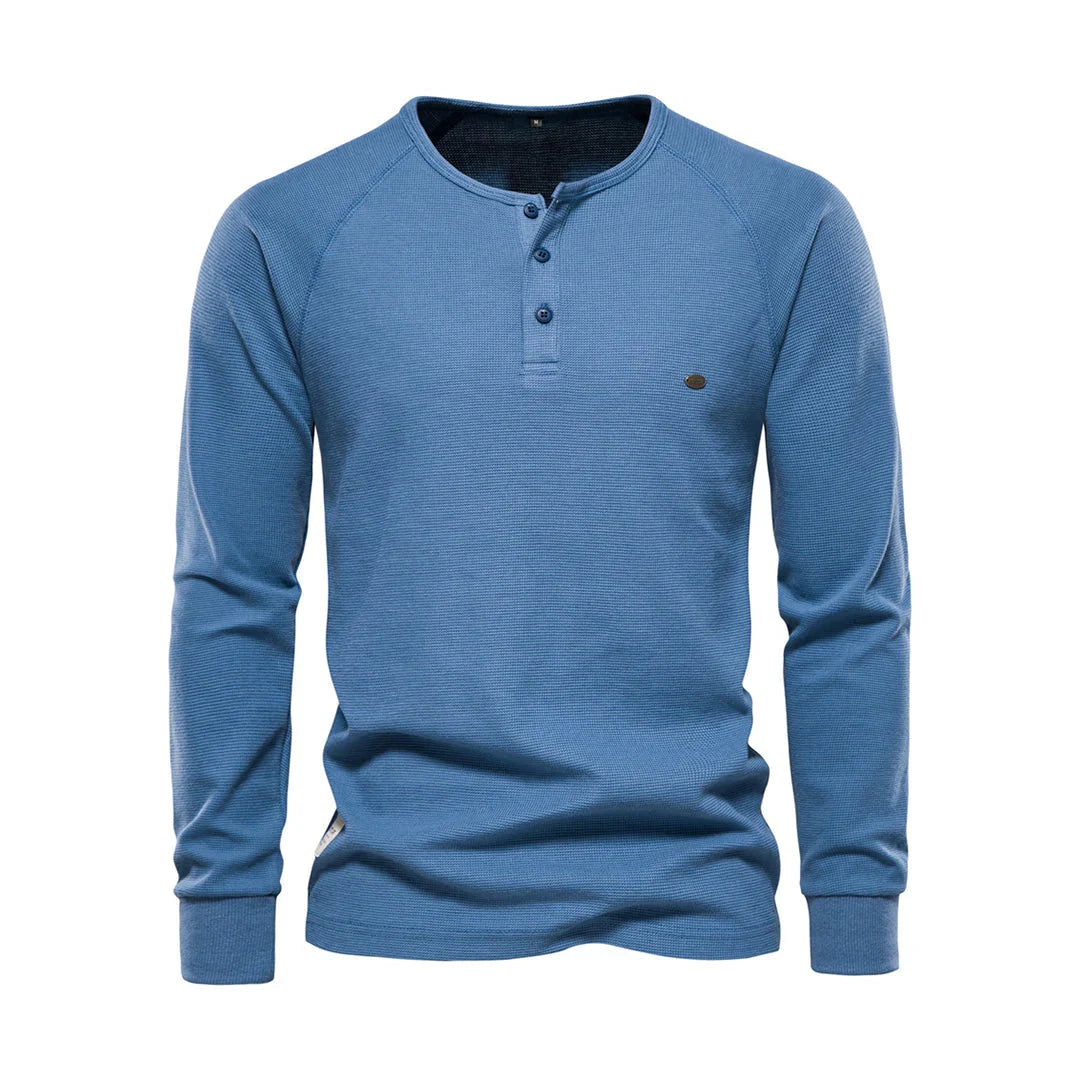 Modern casual herenshirt met lange mouwen en ronde hals. Veelzijdige en comfortabele heren kleding.