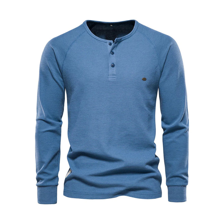 Modern casual herenshirt met lange mouwen en ronde hals. Veelzijdige en comfortabele heren kleding.