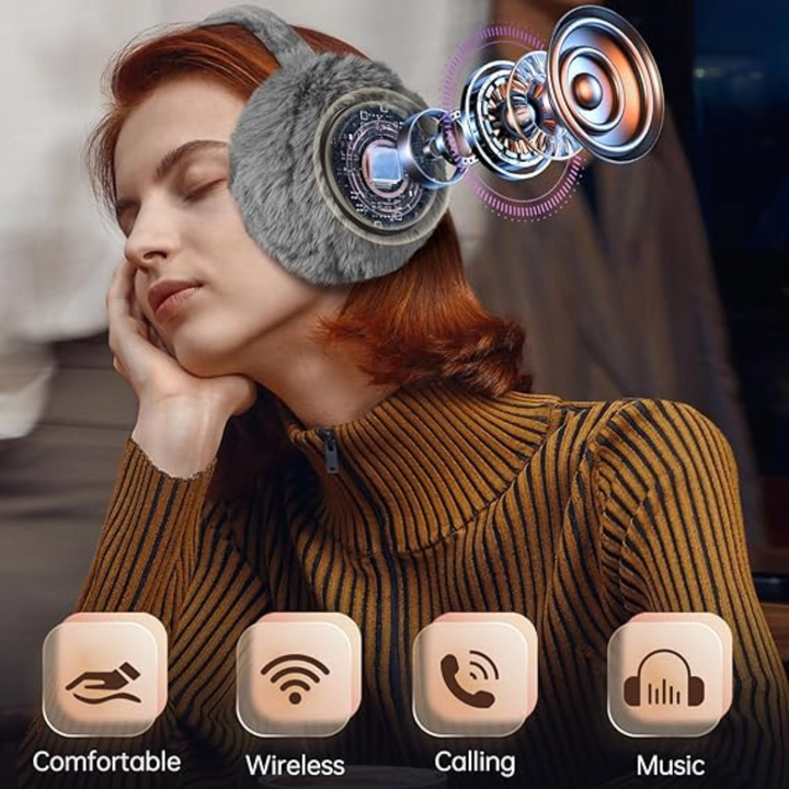 Multifunctionele Bluetooth oorkappen voor muziek en gehoorbescherming, comfortabel en draadloos.