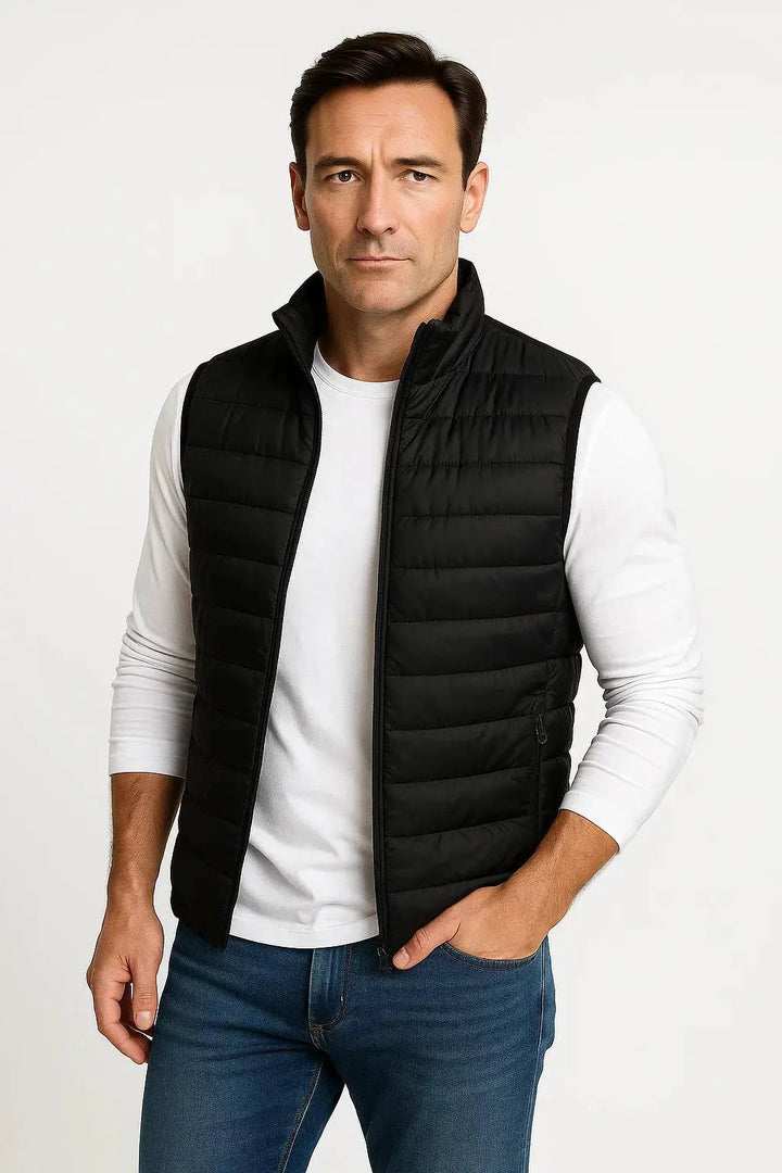 Comfortabele heren bodywarmer, warm en lichtgewicht, perfect voor kleding in de overgangsperiode.