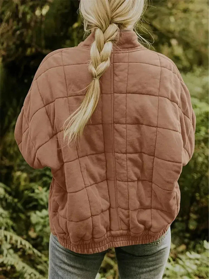 Comfortabel dames bomberjack met zachte stof, ideaal voor een ontspannen herfstlook.