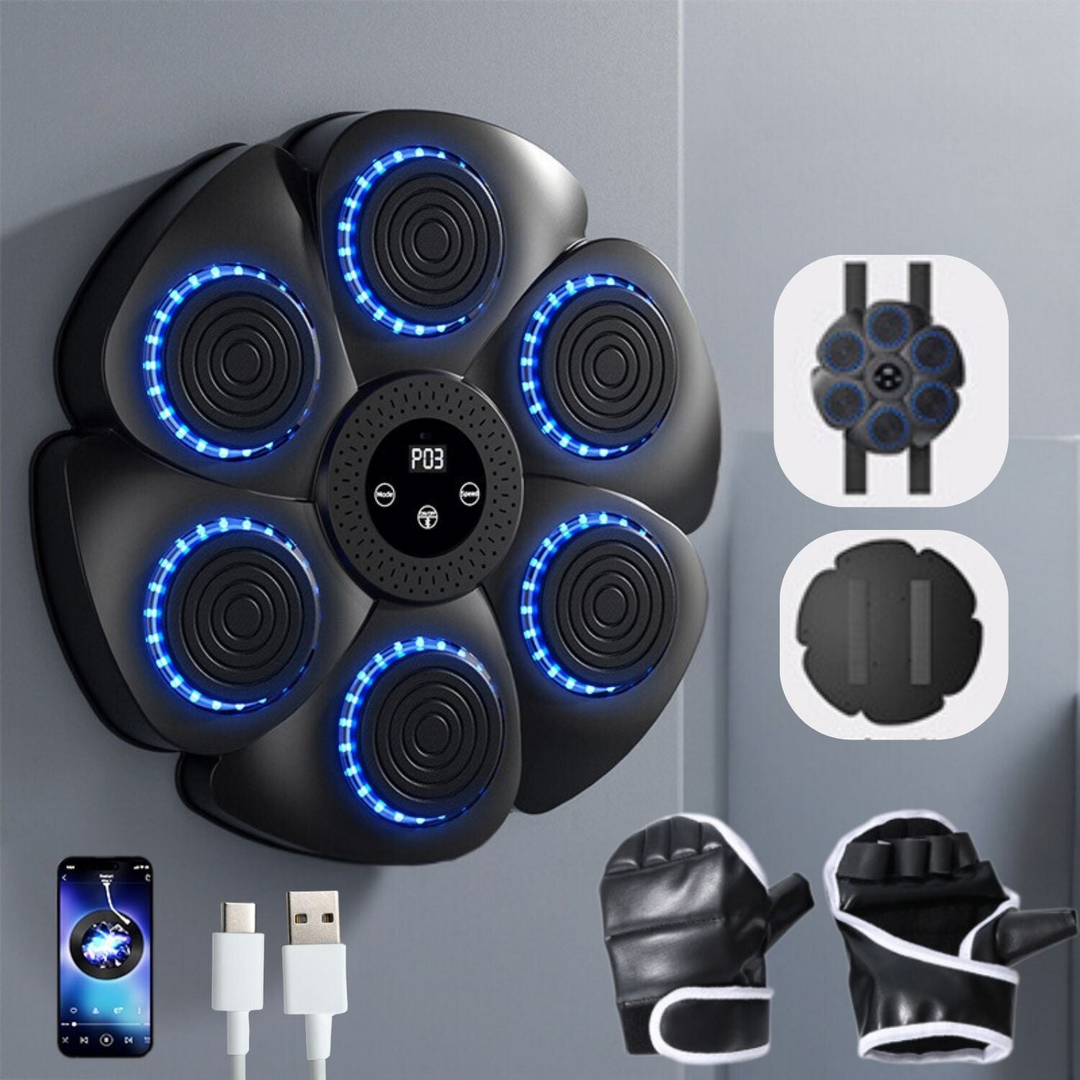 Compleet fitness apparaat voor thuis: interactieve bokstrainer voor krachttraining, conditie en snelle reflexen.