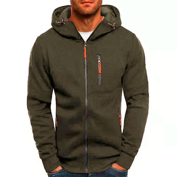 Comfortabel herenvest van zacht fleece met capuchon. Trendy casual look voor herfst- en winterdagen.