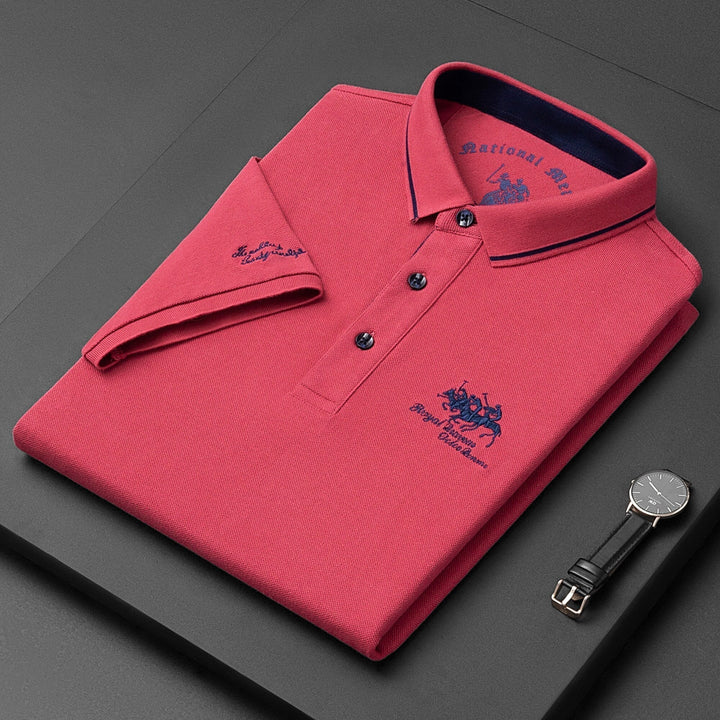 Comfortabele Hamilton heren polo. Een stijlvol poloshirt met korte mouwen, ideaal voor dagelijkse casual en zomerse mode.