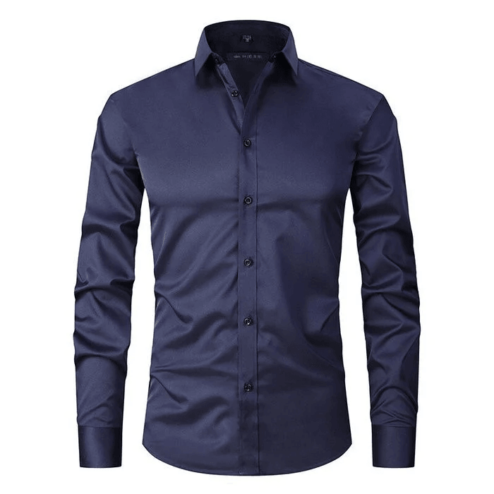Essentiële herenkleding: anti-rimpel overhemd met lange mouwen, zowel formeel als casual.
