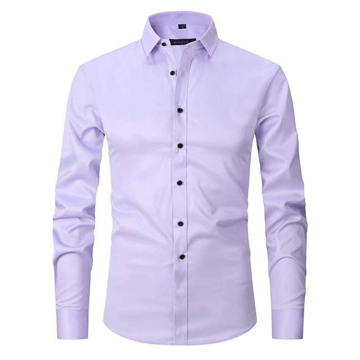 Smart-casual herenoverhemd met lange mouwen, anti-rimpel, combineerbaar voor diverse outfits.