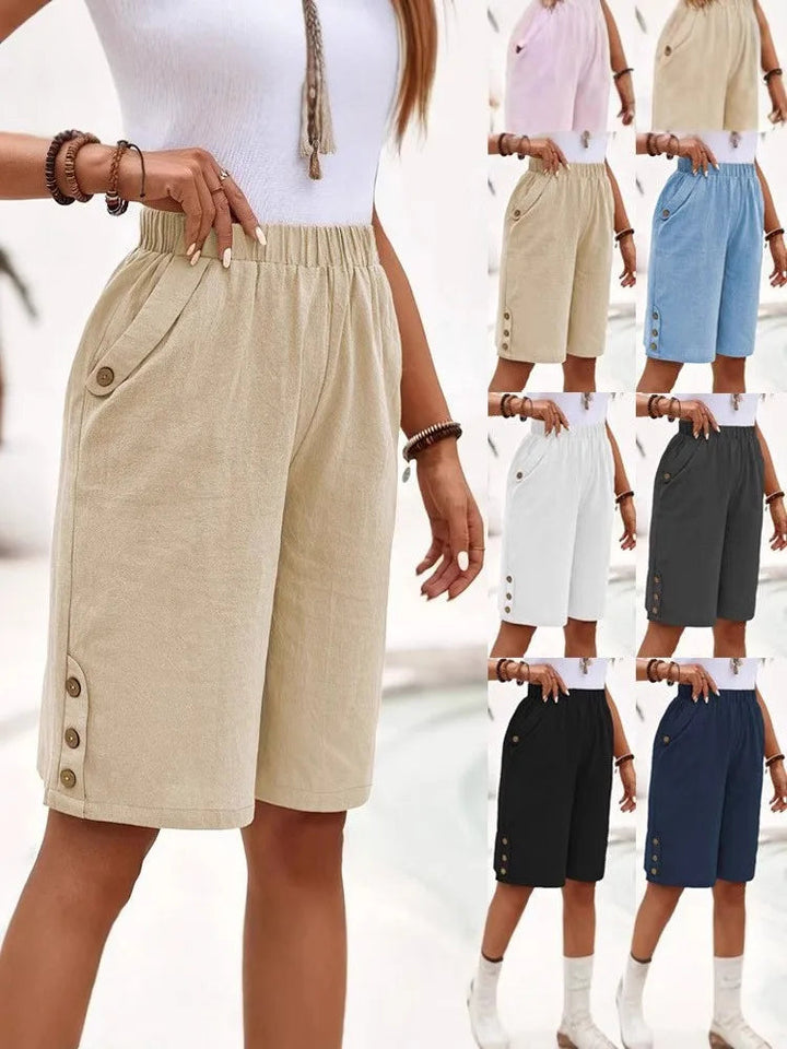 Modieuze dames zomerbroek met wijde pijpen, biedt optimaal comfort en een luchtige, elegante uitstraling.