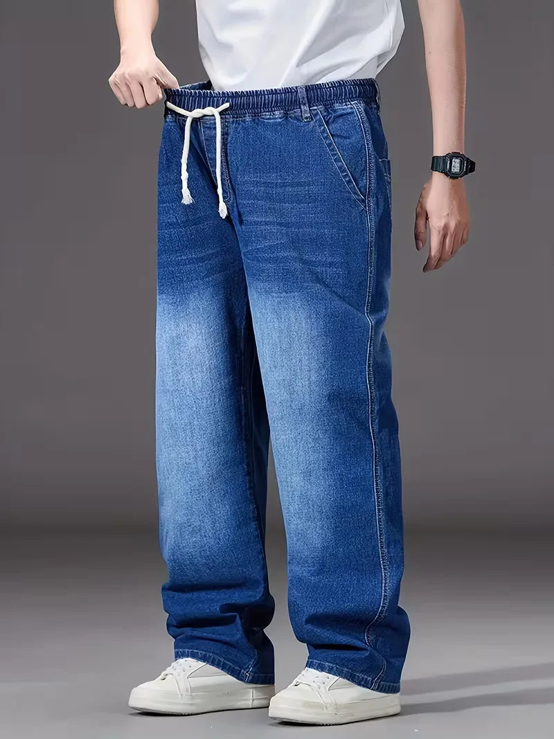 Stijlvolle baggy jeans voor heren met losse pasvorm, elastische taille en praktische zakken.