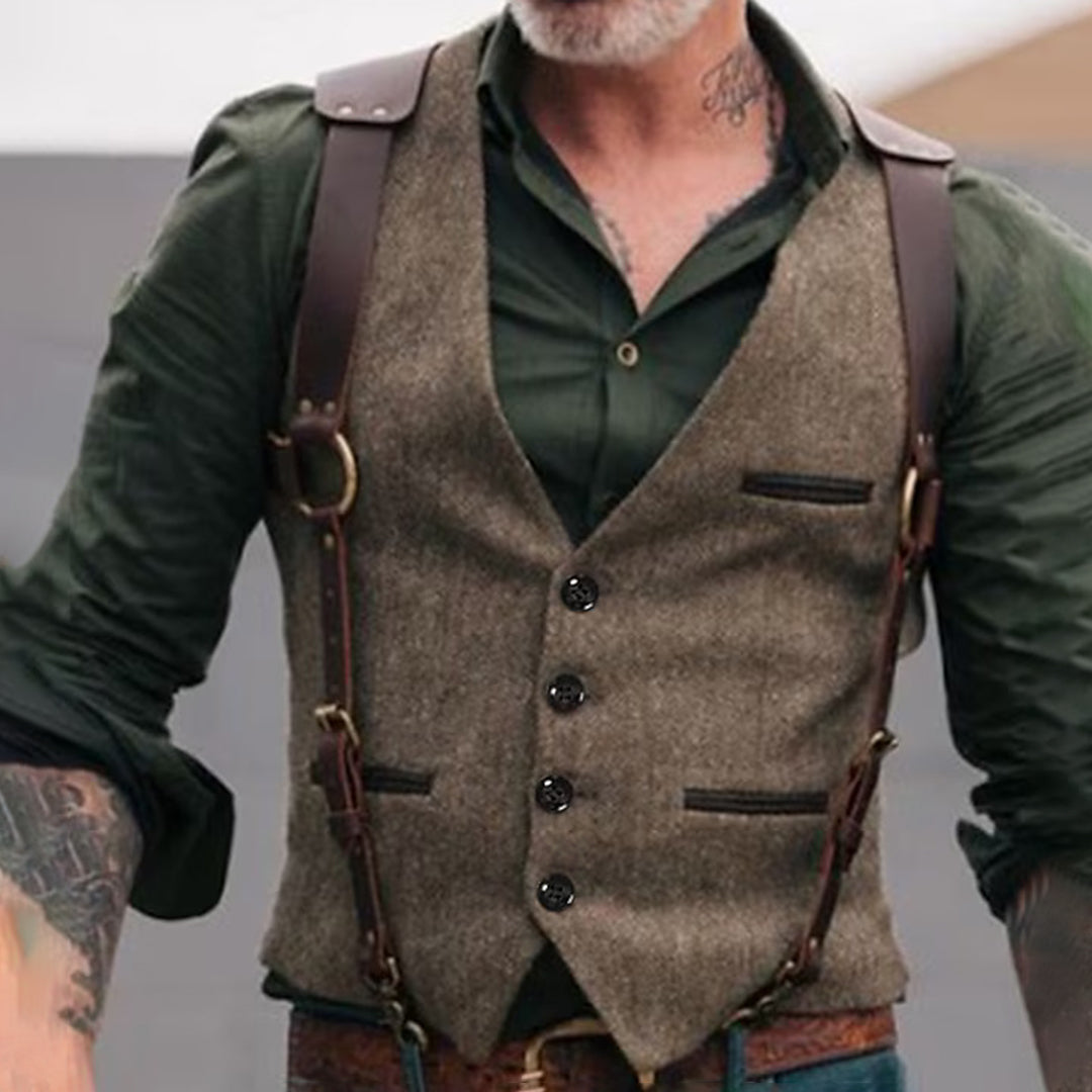 Stijlvol getailleerd heren gilet, ideaal voor formele of casual chic mannenmode.