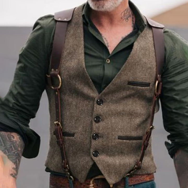 Stijlvol getailleerd heren gilet, ideaal voor formele of casual chic mannenmode.