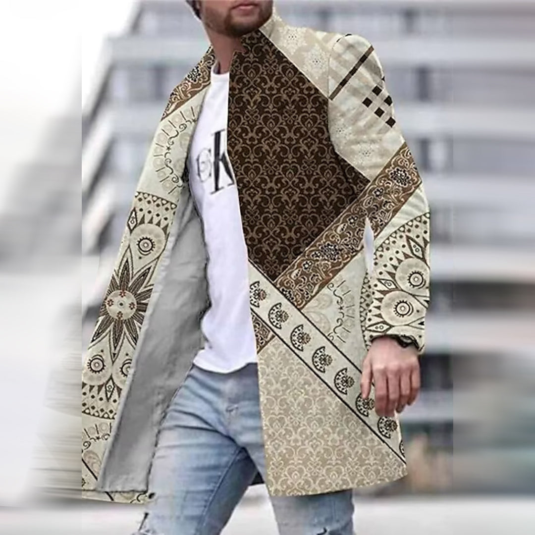 Comfortabele Laurent jas voor heren, met opvallend patroon, ideaal voor herfst & winter.