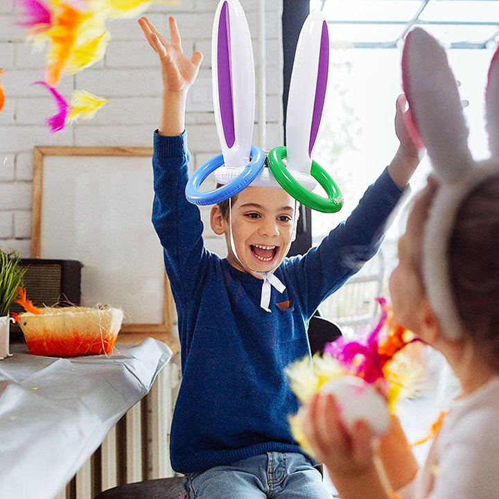 Opblaasbaar konijn werpspel; origineel cadeau voor kinderen, stimuleert actief spelen en lachende gezichten.
