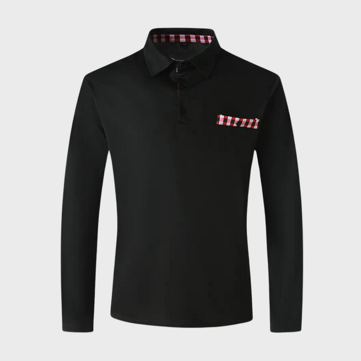 Ademende heren polo Oliver, lange mouwen, ideaal voor casual en zakelijke outfits.