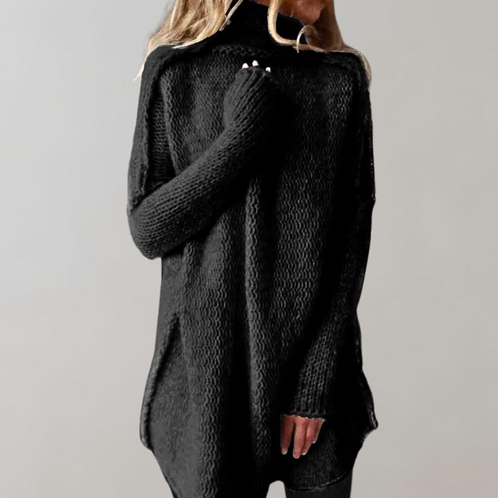Dames oversized gebreide coltrui, comfortabel en warm. Stijlvolle wintermode voor casual outfits.
