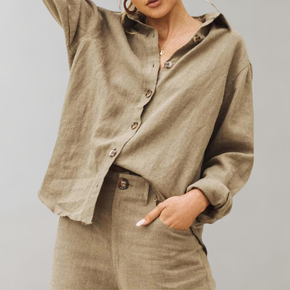 Comfortabele zomerblouse van Hoymans voor dames, oversized met vintagestijl voor een relaxte casual look.