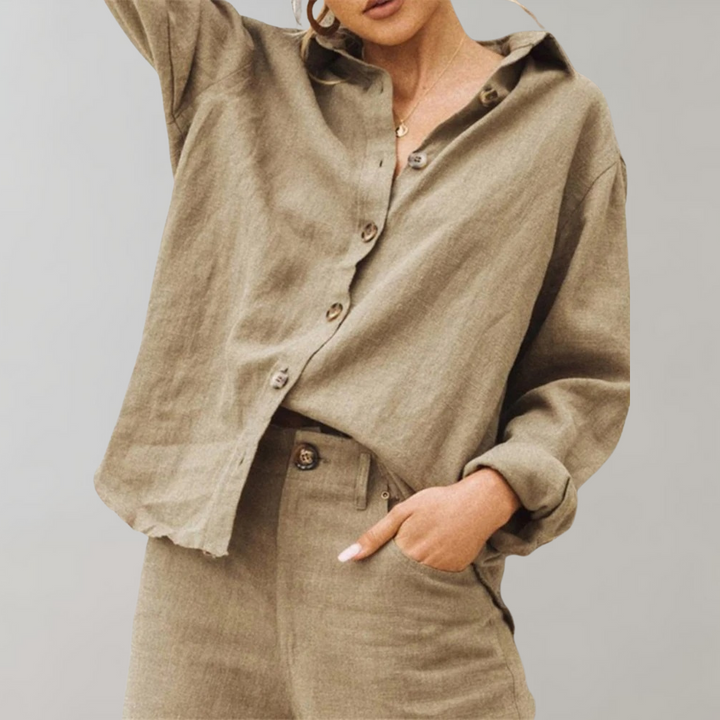 Comfortabele zomerblouse van Hoymans voor dames, oversized met vintagestijl voor een relaxte casual look.