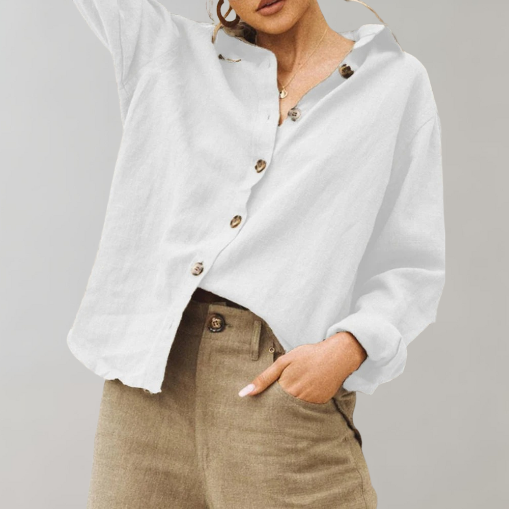 Hoymans dames vintage stijl blouse, oversized en comfortabel, perfect voor een casual zomerlook.
