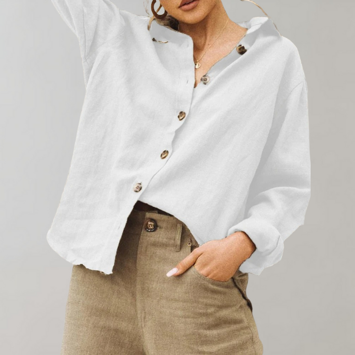 Hoymans dames vintage stijl blouse, oversized en comfortabel, perfect voor een casual zomerlook.