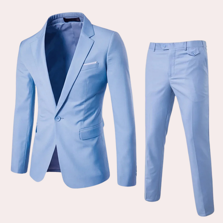 Zakelijk herenpak 'Thomas' voor de moderne man, straalt professionaliteit en tijdloze elegantie uit. Comfortabel kostuum.