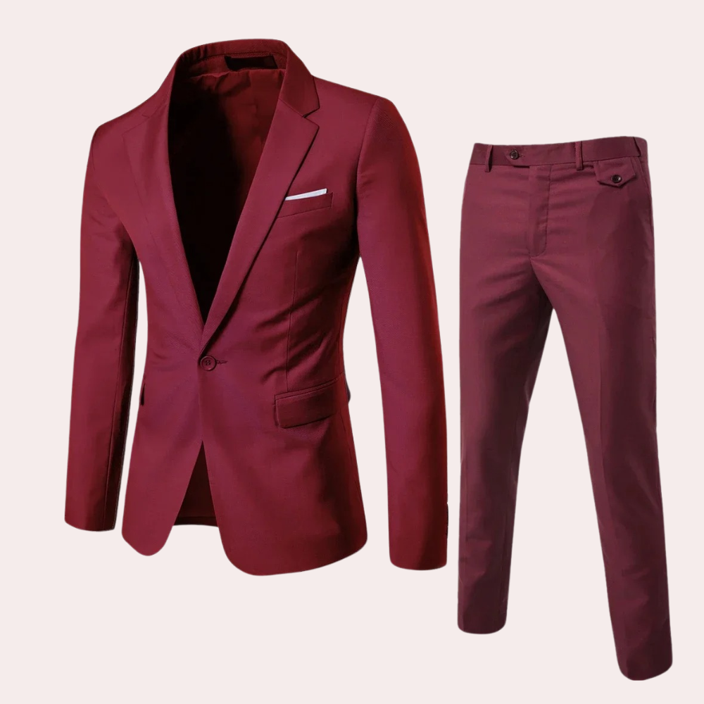 Herenpak met een perfecte pasvorm, comfortabel colbert en pantalon, ideaal voor stijlvolle heren.