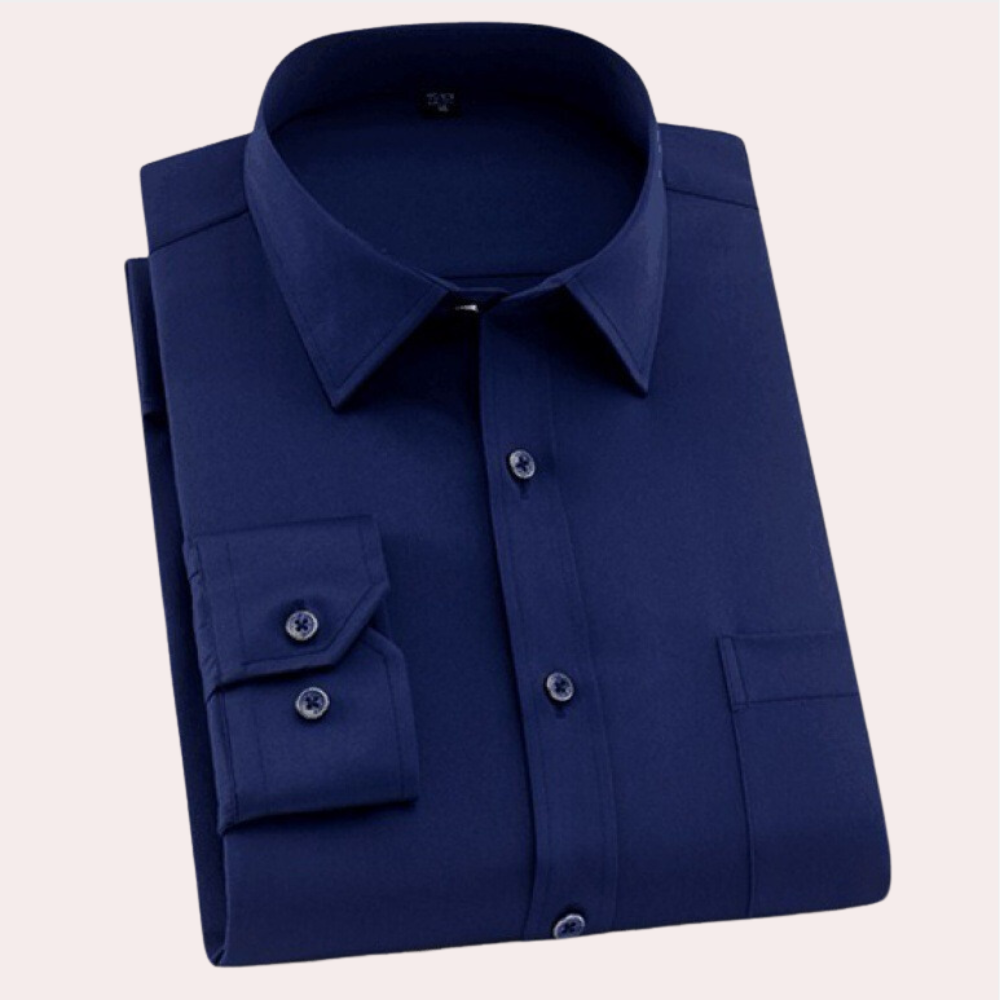 Onderhoudsvriendelijk kreukvrij overhemd voor heren, Vince stretch slimfit, combineert gemak met een scherpe, stijlvolle look.