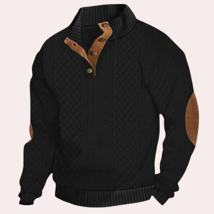Herentrui Dany met unieke knoopsluiting. Warme, comfortabele en stijlvolle casual kleding voor heren.
