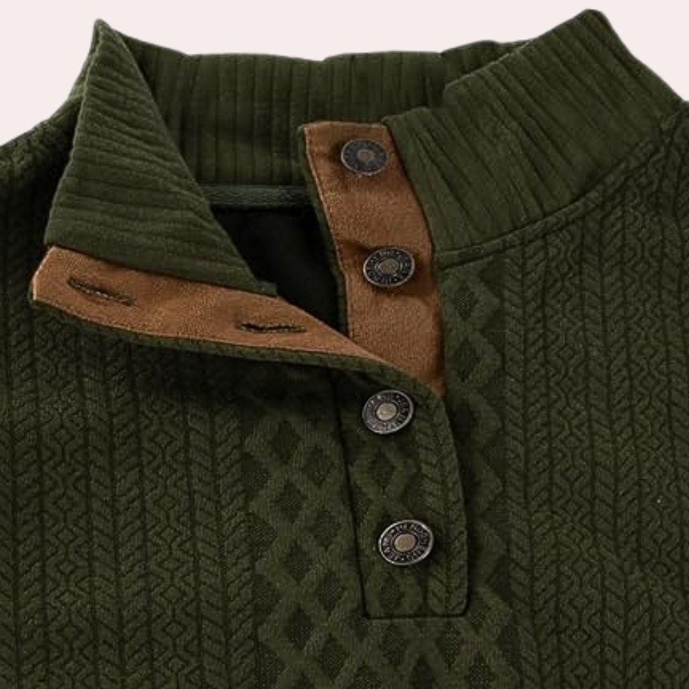 Dany warme casual herentrui met knoopsluiting. Ideaal als comfortabele en stijlvolle wintertrui voor mannen.
