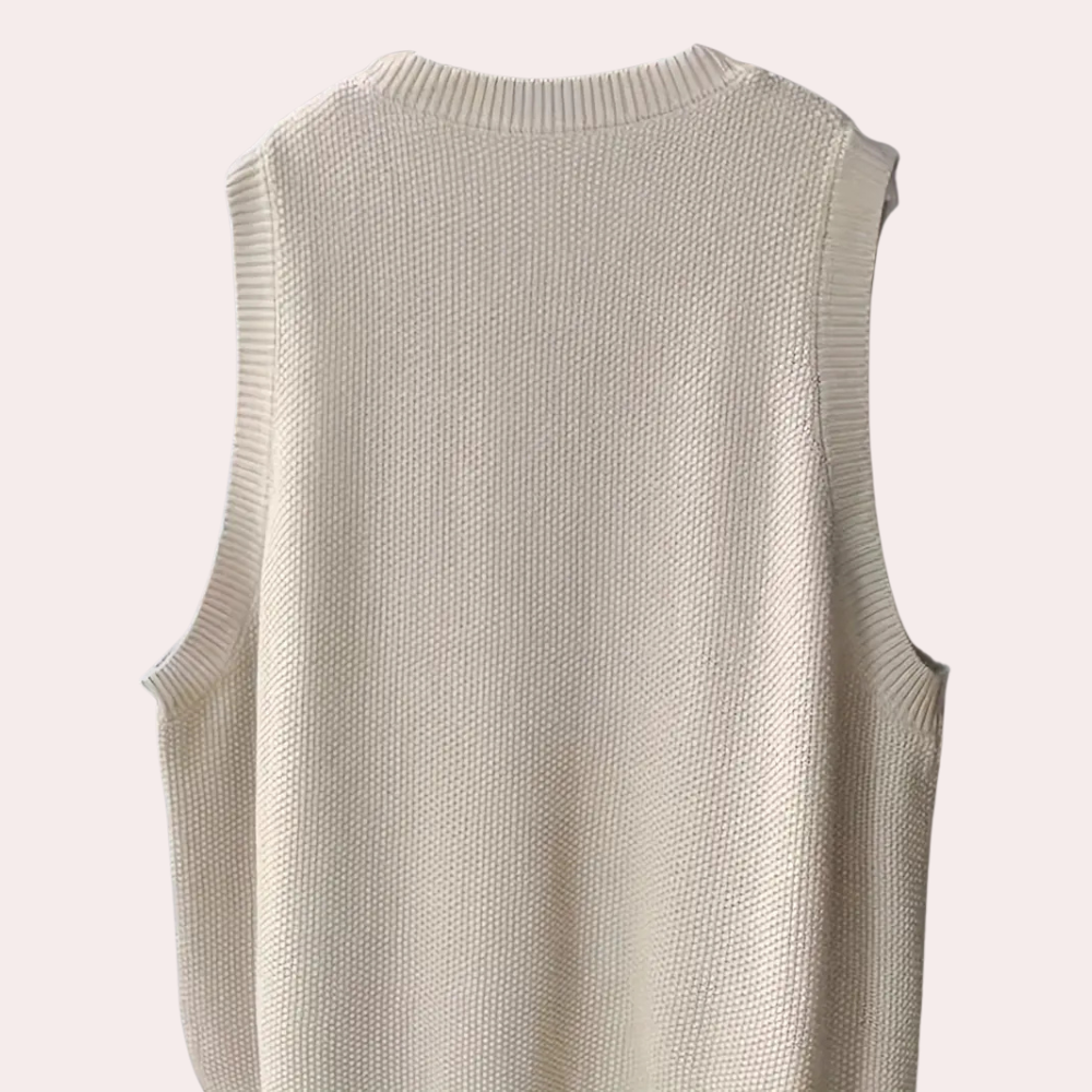 Modieuze Hoymans mouwloze trui voor dames, zacht gebreid, casual en comfortabel.