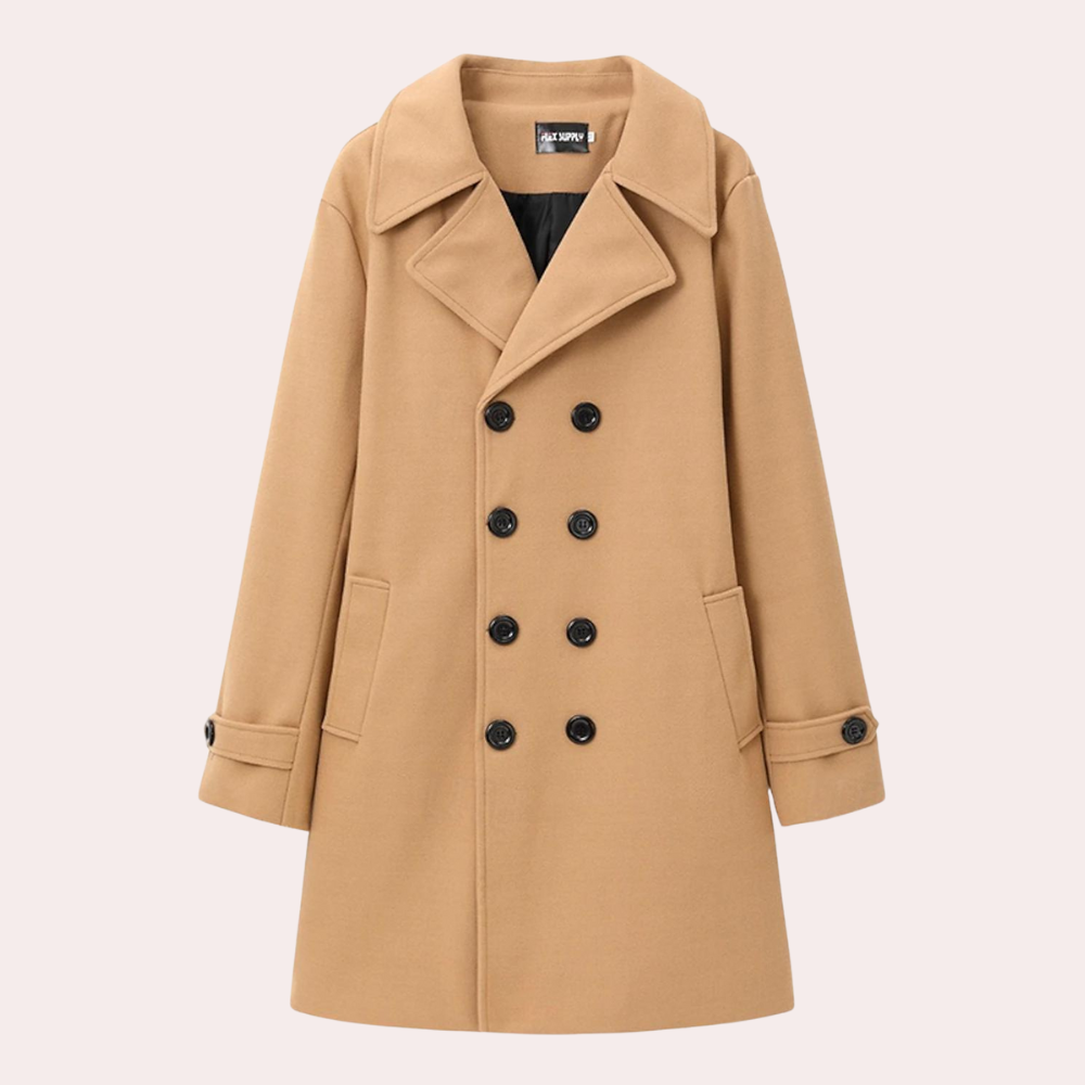 Tijdloze heren winterjas Victor. Stijlvolle en warme wolmix jas voor herenmode, geschikt voor casual en formeel gebruik.