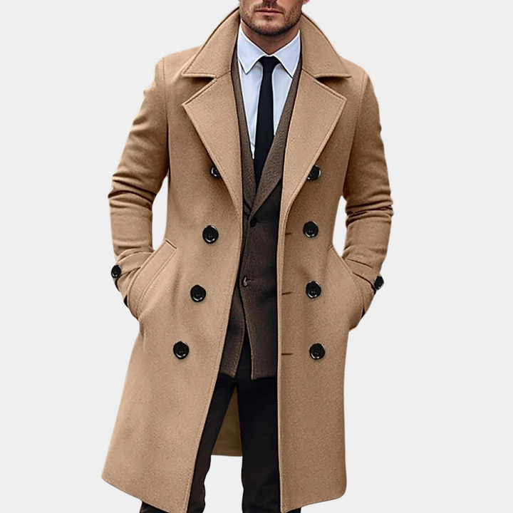 Comfortabele heren winterjas Victor. Hoogwaardige wolmix bovenkleding, stijlvol en warm voor koude winterdagen.