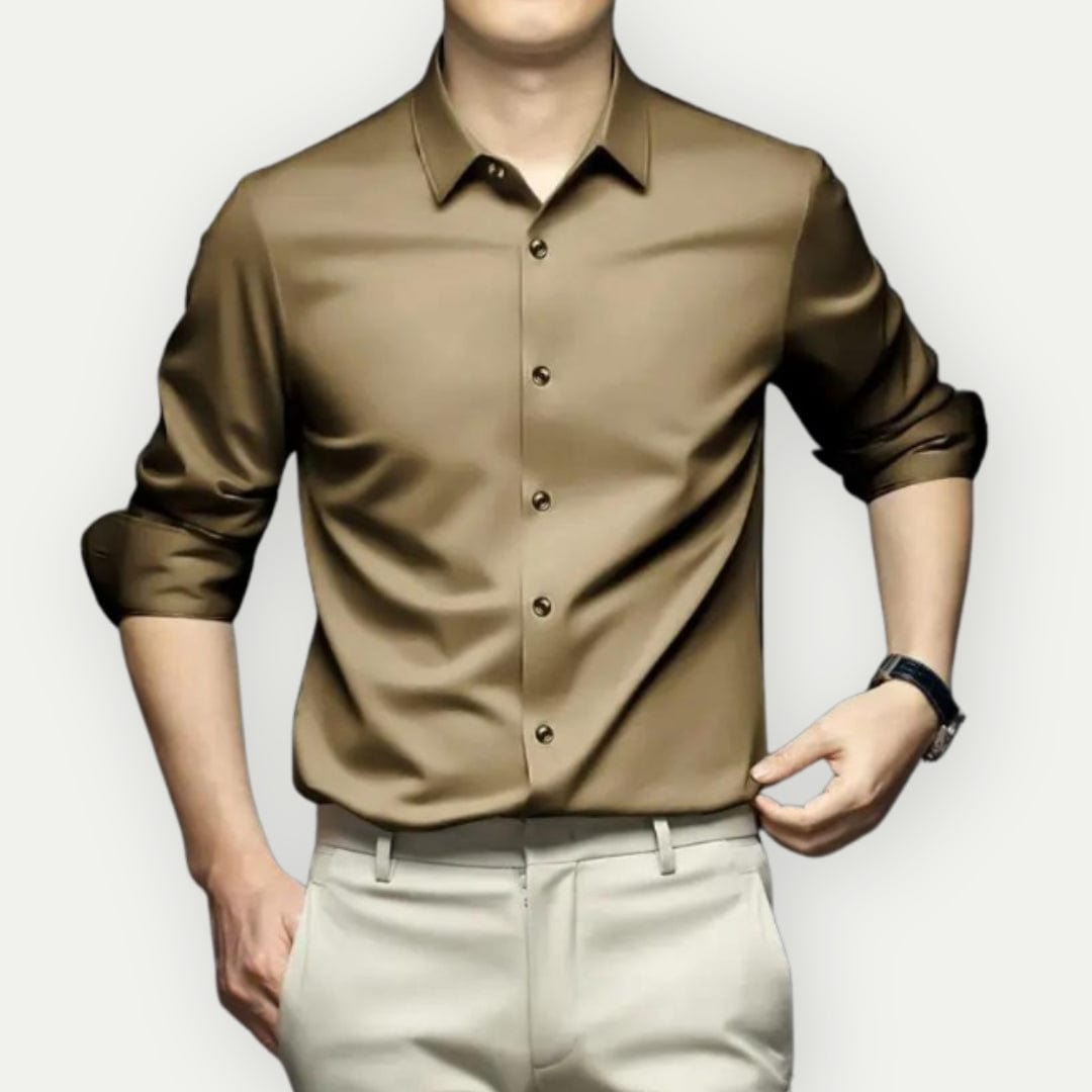 Netjes kreukvrij slim fit overhemd voor heren, comfortabel en elegant, van hoge kwaliteit.