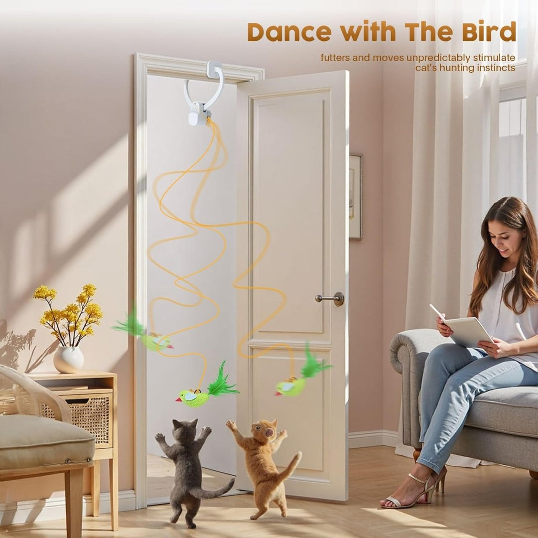 USB oplaadbaar vliegend vogel speelgoed, duurzaam kattenspeelgoed voor actieve katten en kittens.