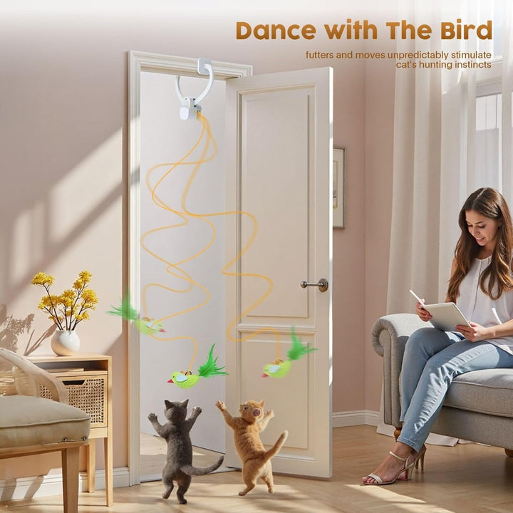 USB oplaadbaar vliegend vogel speelgoed, duurzaam kattenspeelgoed voor actieve katten en kittens.